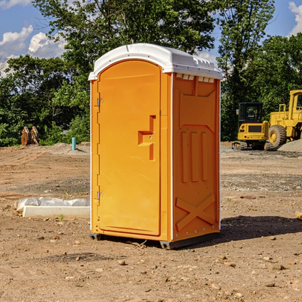 how often are the portable restrooms cleaned and serviced during a rental period in Granville County North Carolina